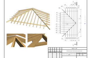 Схема сборки стропильной системы гаража