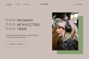 Дизайн сайта магазина Музыкальных Инструментов