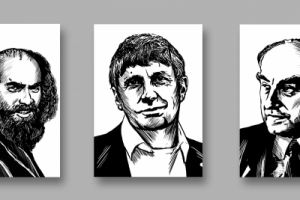 Портреты русских ученых, по заказу компании Инфографика