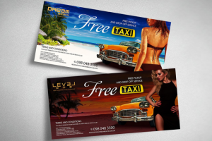 Флаеры для ночного клуба Level One "Free Taxi"
