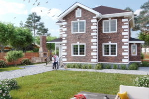 Второй вариант фасада коттеджа