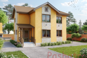 Дизайн фасада коттеджа1