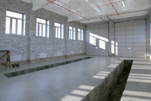 Чистовая отделка промышленного здания.