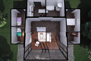 Модульные дома. Виды сверху