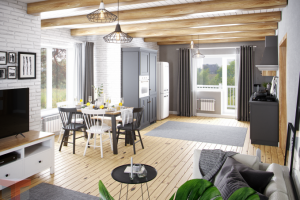 Визуализация интерьера коттеджа