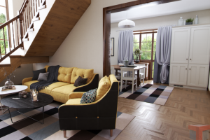 Визуализация интерьера коттеджа