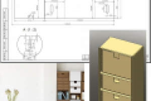 Шкаф и ящики (мебель из картона)