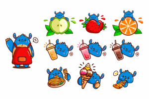 Маскот и стикеры для кафе