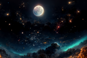 Красивое ночное небо, картина для задней стороны меню