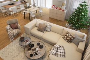 кухня-гостиная в таунхаусе