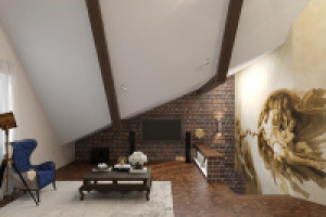 гостиная в пентхаусе в центре города