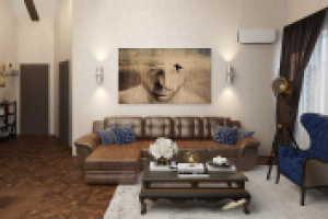 гостиная в пентхаусе в центре города