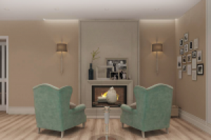 совмещенная гостиная и кухня в таунхаусе