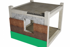 Послойное представление стены дома.