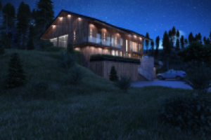 Загородный дом(ночное освещение)