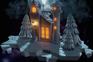 Ночной дом на острове