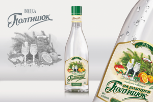 Этикетка для водки Полтишок на разогрев
