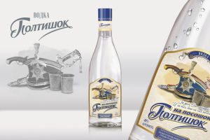 Этикетка для водки Полтишок на посошок