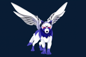 Low poly handpainted wolf