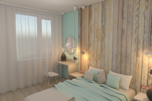 Спальня в мягком LOFT стиле