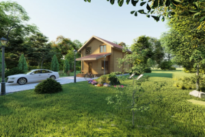 2х-этажный жилой  дом с оттедлкой планкеном