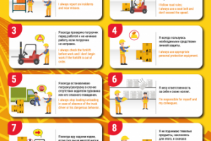 Инфографика 10  ЗОЛОТЫХ ПРАВИЛ БЕЗОПАСНОСТИ ЛОГИСТИКИ