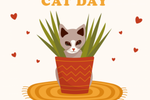 Векторная иллюстрация к международному  дню кошек