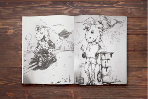 мои графические работы тушь, маркеры