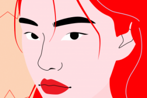 Девушка с красными волосами