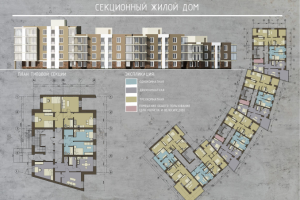 Секционный жилой дом средней этажности