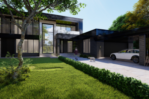 Двухэтажный дом в современном стиле