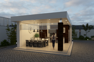 Беседка с хоз. блоком в современном стиле