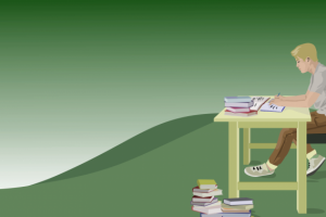 Ученик за столом