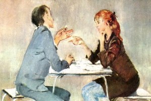 Описание картины Ю. И. Пименова "Спор"