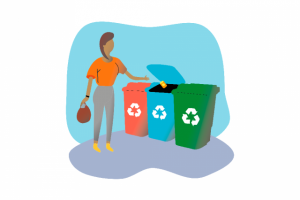 Векторный рисунок "Сортировка мусора"