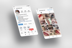 Вертикальная визитка в стиле Instagram/