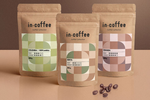 Серия этикеток для упаковки кофе