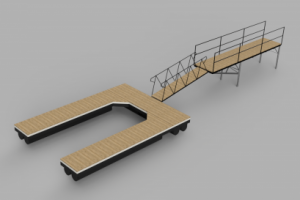 Понтон строения П с выходом на сушу.