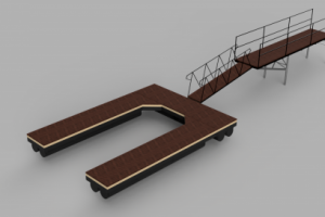 Понтон строения П с выходом на сушу.