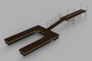 Понтон строения П с выходом на сушу.