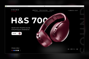 Сайт-визитка для наушников