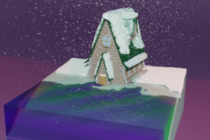 Мультяшный снежный домик