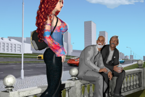 Сцена, персонажи 3d