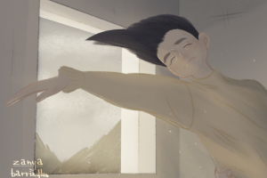 Пример иллюстрации одного персонажа с фоном