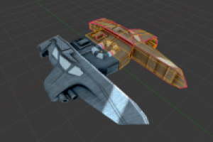 low poly starship for mobile and web platform