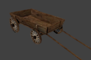 Низкополигональная модель телега + тестура