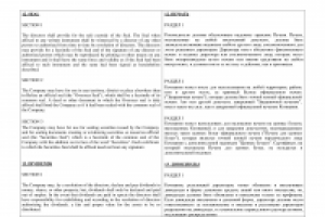 Часть Устава оффшорной компании (Белиз)