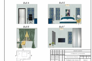 Развертка стен спальни