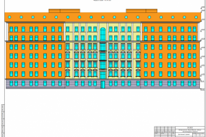 Архитектурные чертежи плана и фасада здания