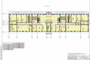 Архитектурные чертежи плана и фасада здания